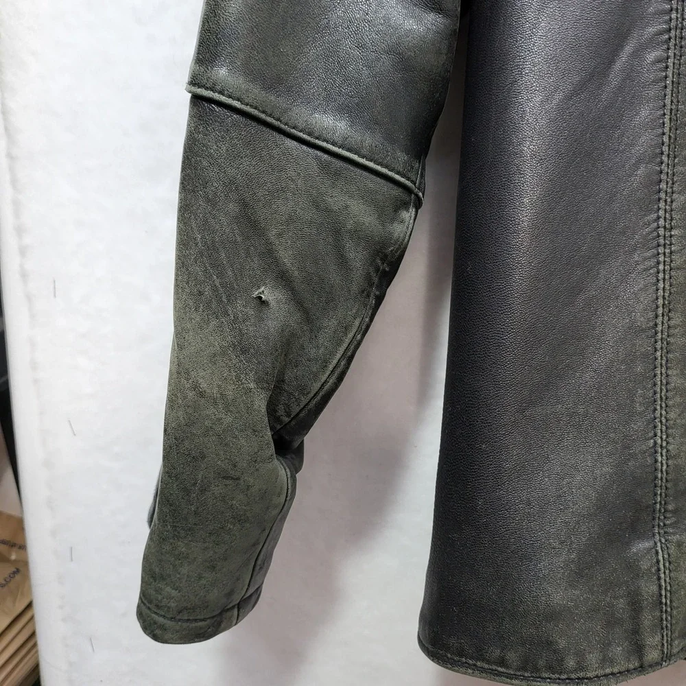 Wilsons Leather Mens XXL Thinsulate Insulated Distressed Black Leather Jacket*